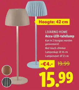 Lidl LIVARNO HOME Accu-LED-tafellamp aanbieding