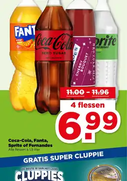 PLUS Coca Cola, Fanta, Sprite of Fernandes aanbieding