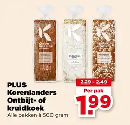 PLUS PLUS Korenlanders Ontbijt of kruidkoek aanbieding