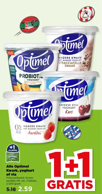 PLUS Alle Optimel Kwark, yoghurt of vla aanbieding