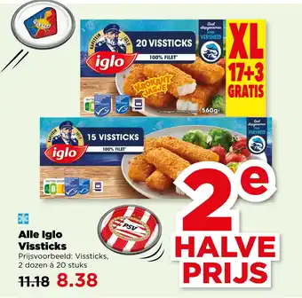 PLUS Alle Iglo Vissticks aanbieding