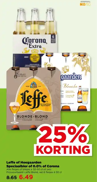 PLUS Leffe of Hoegaarden Speciaalbier of 0.0% of Corona aanbieding