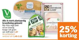 Albert Heijn Alle A-merk plantaardig broodbeleg gekoeld aanbieding