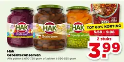PLUS Hak Groenteconserven aanbieding