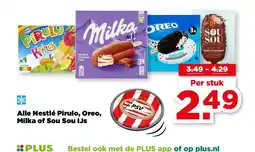 PLUS Alle Nestlé Pirulo, Oreo, Milka of Sou Sou IJs aanbieding