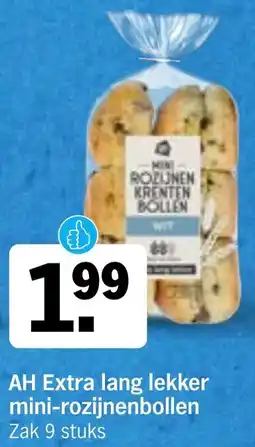 Albert Heijn AH Extra lang lekker mini-rozijnenbollen aanbieding
