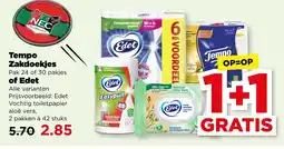 PLUS Tempo Zakdoekjes of Edet aanbieding