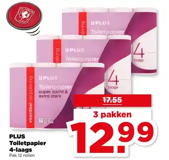 PLUS PLUS Toiletpapier 4-laags aanbieding