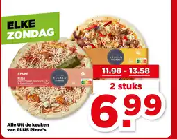 PLUS Alle Uit de keuken van PLUS Pizza's aanbieding