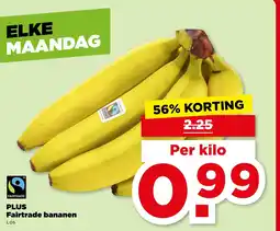 PLUS PLUS Fairtrade bananen aanbieding