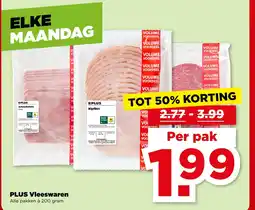 PLUS PLUS Vleeswaren aanbieding
