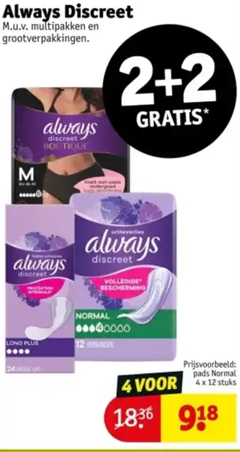 Kruidvat Always Discreet aanbieding