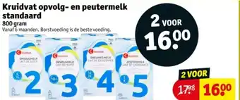 Kruidvat Kruidvat opvolg en peutermelk standaard aanbieding