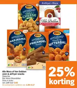 Albert Heijn Alle Mora of Van Dobben oven & airfryer snacks aanbieding