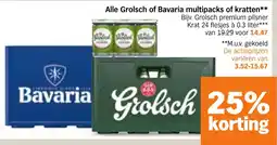 Albert Heijn Alle Grolsch of Bavaria multipacks of kratten aanbieding