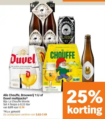 Albert Heijn Alle Chouffe, BrouweDuvel multipacks* of Duvel multipacks aanbieding