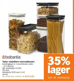 Albert Heijn Brabantia Tasty + Stapelbare Voorraadbussen aanbieding