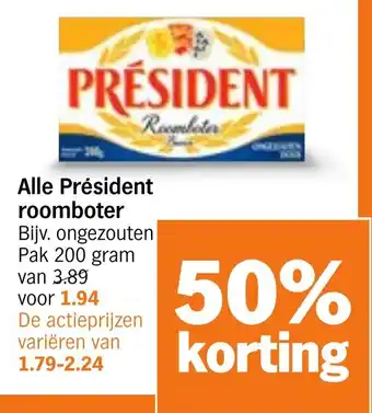 Albert Heijn Alle Président roomboter aanbieding