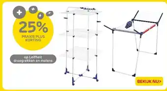 Praxis op Leifheit droogrekken en molens aanbieding