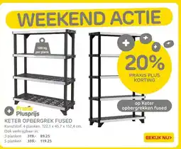 Praxis KETER OPBERGREK FUSED Kunststof. 4 planken. 122,1 x 45,7 x 152,4 cm. aanbieding