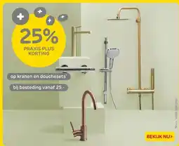 Praxis op kranen en douchesets aanbieding
