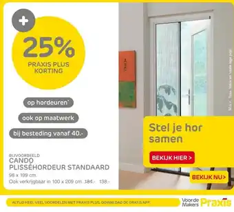 Praxis BIJVOORBEELD CANDO PLISSÉHORDEUR STANDAARD aanbieding