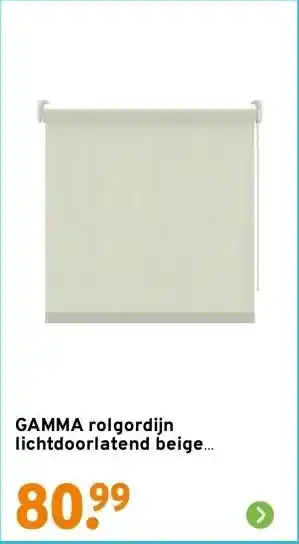 GAMMA GAMMA rolgordijn lichtdoorlatend beige (kleurnr. 5702) 150x190 cm (bxh) aanbieding