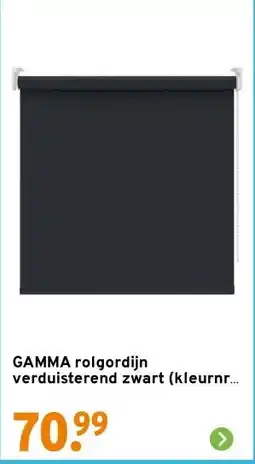 GAMMA GAMMA rolgordijn verduisterend zwart (kleurnr. 5710) 90x190 cm (bxh) aanbieding