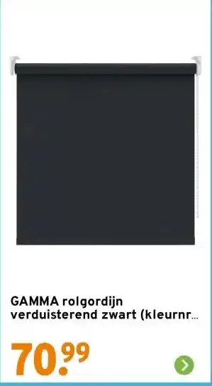 GAMMA GAMMA rolgordijn verduisterend zwart (kleurnr. 5710) 90x190 cm (bxh) aanbieding