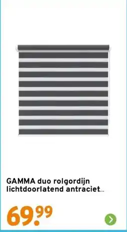 GAMMA GAMMA duo rolgordijn lichtdoorlatend antraciet (kleurnr. 4502) 60x160 cm (bxh) aanbieding