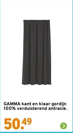 GAMMA GAMMA kant en klaar gordijn 100% verduisterend antraciet (kleurnr. 1390) 140x270 cm (bxh) aanbieding