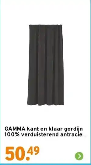 GAMMA GAMMA kant en klaar gordijn 100% verduisterend antraciet (kleurnr. 1390) 140x270 cm (bxh) aanbieding