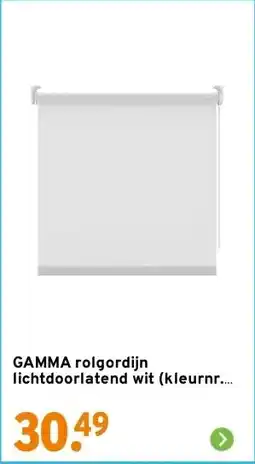 GAMMA GAMMA rolgordijn lichtdoorlatend wit (kleurnr. 833) 60x190 cm (bxh) aanbieding