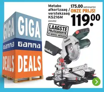 GAMMA Metabo afkortzaag verstekzaag aanbieding