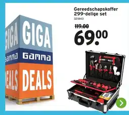 GAMMA Gereedschapskoffer 299-delige set aanbieding