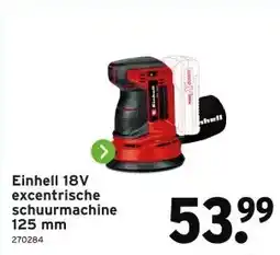 GAMMA Einhell 18V excentrische schuurmachine 125 mm 270284 aanbieding