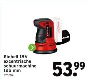 GAMMA Einhell 18V excentrische schuurmachine 125 mm 270284 aanbieding