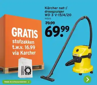 GAMMA Kärcher nat-/ droogzuiger aanbieding