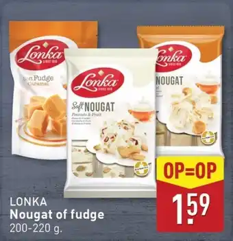 ALDI Lonka Nougat of fudge aanbieding