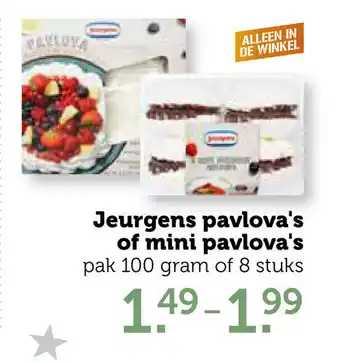 Coop Jeurgens Pavlova's of Mini Pavlova's aanbieding