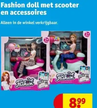 Kruidvat Fashion doll met scooter en accessoires aanbieding