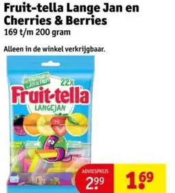 Kruidvat Fruit-tella Lange Jan en Cherries & Berries aanbieding