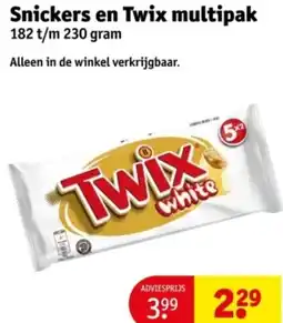 Kruidvat Snickers en Twix multipak aanbieding