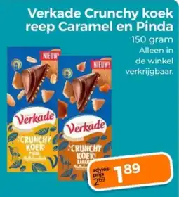 Trekpleister Verkade Crunchy koek reep Caramel en Pinda aanbieding