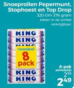 Trekpleister Snoeprollen Pepermunt, Stophoest en Top Drop aanbieding