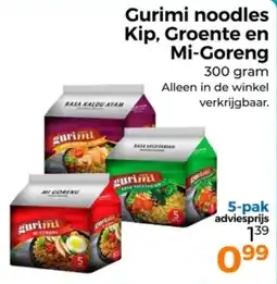 Trekpleister Gurimi noodles Kip, Groente en Mi-Goreng aanbieding