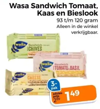 Trekpleister Wasa Sandwich Tomaat, Kaas en Bieslook aanbieding