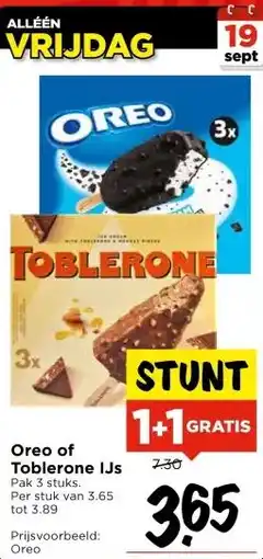 Vomar Voordeelmarkt Oreo of Toblerone IJs aanbieding