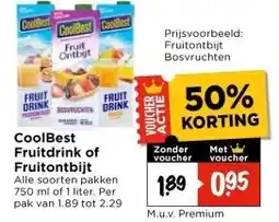 Vomar Voordeelmarkt CoolBest Fruitdrink of Fruitontbijt aanbieding