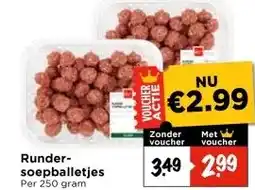Vomar Voordeelmarkt Runder- soepballetjes aanbieding